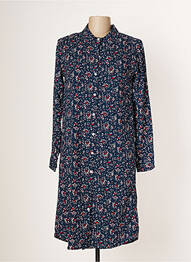 Robe mi-longue coupe fluide manches longues bleu ÉTYMOLOGIE femme