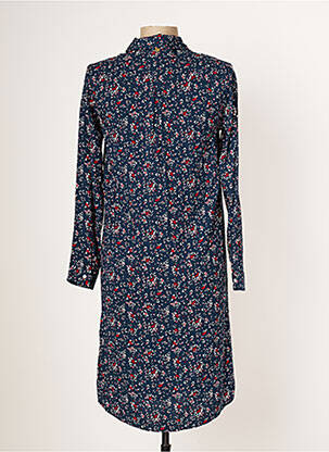 Robe mi-longue coupe fluide manches longues bleu ÉTYMOLOGIE femme