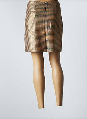 Jupe courte fermeture zippée au dos marron AMELIE & AMELIE femme