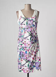 Robe mi-longue imprimé fleurs sans manche blanc MICHAELA LOUISA femme