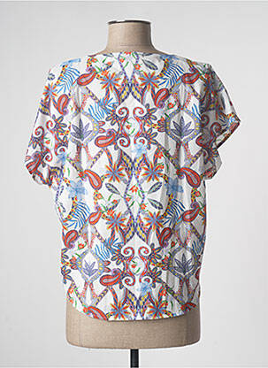 Blouse imprimé fleurs manches courtes blanc LA CIBLE ROUGE femme