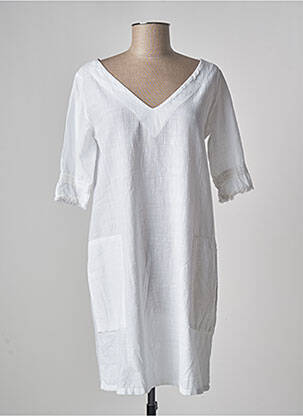 Robe courte blanc LA CIBLE ROUGE pour femme