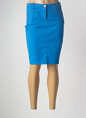 Jupe mi-longue stretch bleu PAUL BRIAL femme