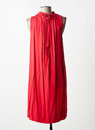 Robe mi-longue coupe fluide sans manche rouge QUATTRO femme