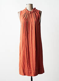 Robe mi-longue coupe fluide sans manche marron QUATTRO femme