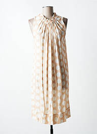 Robe mi-longue coupe fluide sans manche beige QUATTRO femme