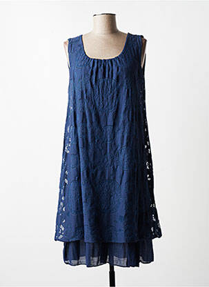Robe mi-longue sans manche sans manche bleu QUATTRO femme