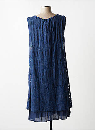 Robe mi-longue sans manche sans manche bleu QUATTRO femme