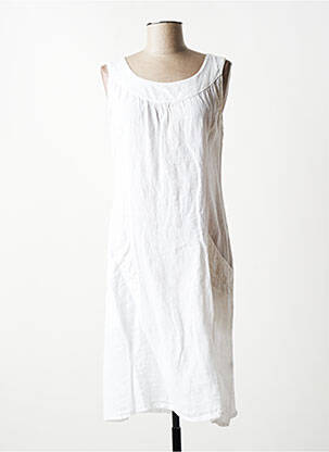 Robe mi-longue blanc QUATTRO pour femme