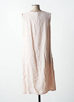 Robe mi-longue sans manche sans manche rose QUATTRO femme
