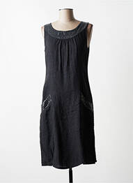 Robe mi-longue sans manche sans manche noir QUATTRO femme