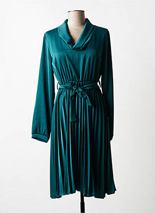 Robe mi-longue manches longues manches longues vert QUATTRO femme