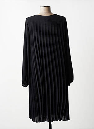 Robe mi-longue coupe fluide manches longues noir QUATTRO femme