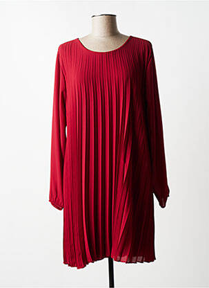 Robe courte coupe fluide manches longues rouge QUATTRO femme