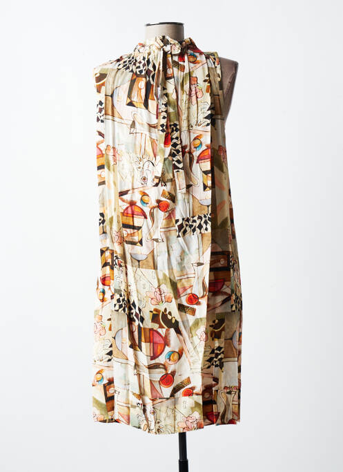 Robe mi-longue beige QUATTRO pour femme