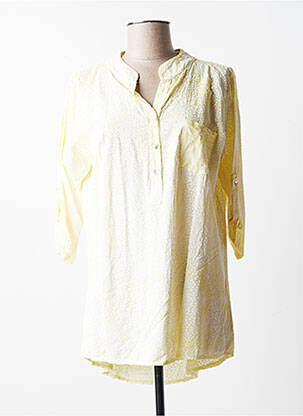 Blouse tissage popeline manches 3/4 jaune QUATTRO femme