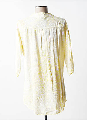 Blouse tissage popeline manches 3/4 jaune QUATTRO femme