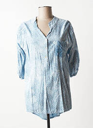 Blouse imprimé fleurs manches 3/4 bleu QUATTRO femme