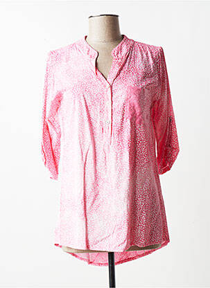 Blouse tissage popeline manches 3/4 rose QUATTRO femme