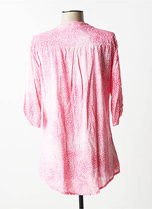 Blouse tissage popeline manches 3/4 rose QUATTRO femme