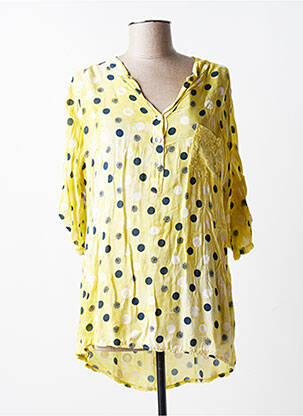 Blouse tissage popeline manches 3/4 jaune QUATTRO femme