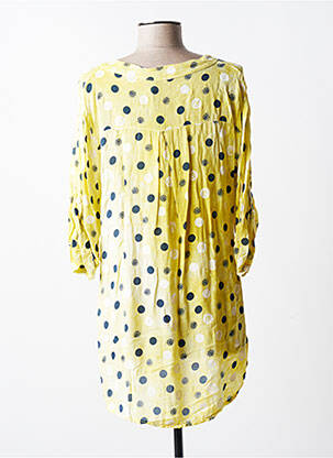 Blouse tissage popeline manches 3/4 jaune QUATTRO femme