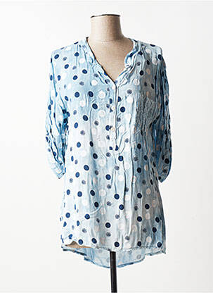 Blouse manches 3/4 manches 3/4 bleu QUATTRO femme