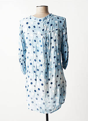 Blouse manches 3/4 manches 3/4 bleu QUATTRO femme