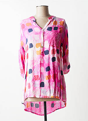 Blouse imprimé fantaisie manches 3/4 rose QUATTRO femme