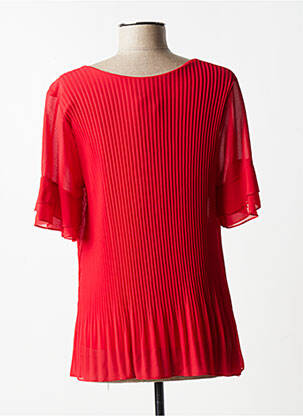 Top coupe fluide manches 3/4 rouge QUATTRO femme