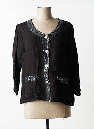 Veste casual col rond noir QUATTRO femme