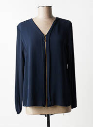 Chemisier coupe fluide manches longues bleu QUATTRO femme