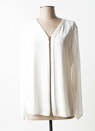 Chemisier coupe fluide manches longues blanc QUATTRO femme