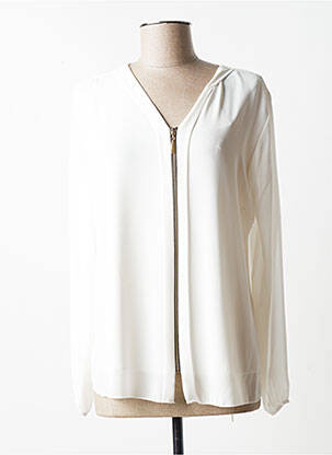 Chemisier coupe fluide manches longues blanc QUATTRO femme