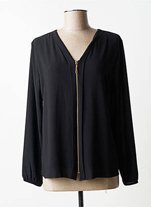 Chemisier coupe fluide manches longues noir QUATTRO femme