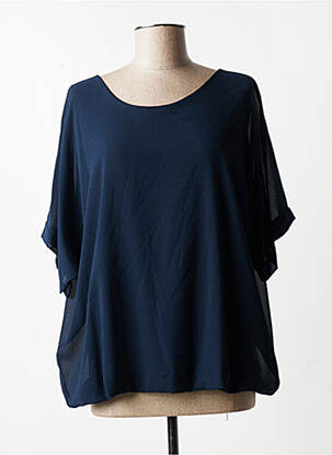 Blouse manches courtes manches courtes bleu QUATTRO femme