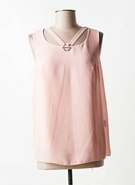 Top col carré sans manche rose QUATTRO femme