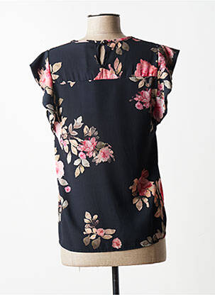 Top tissage crêpe manches courtes noir QUATTRO femme