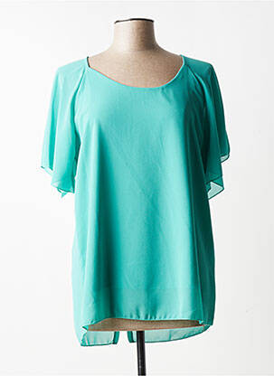 Top coupe fluide manches courtes vert QUATTRO femme