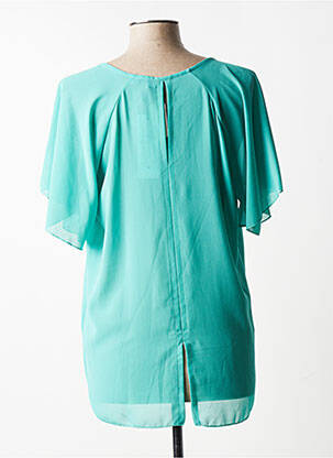 Top coupe fluide manches courtes vert QUATTRO femme