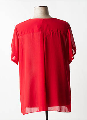 Blouse légère et transparente manches courtes rouge QUATTRO femme