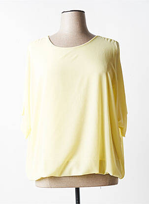 Blouse col rond manches courtes jaune QUATTRO femme