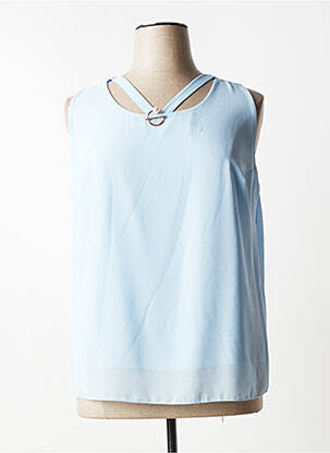 Top col carré sans manche bleu QUATTRO femme