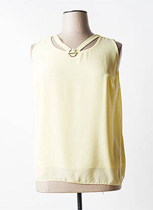Top tissage crêpe sans manche jaune QUATTRO femme