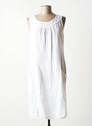 Robe mi-longue blanc QUATTRO pour femme