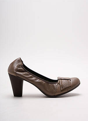 Escarpins matière lisse talon de 7 à 9cm marron WONDERS femme