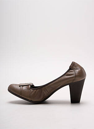 Escarpins tissage satiné talon de 7 à 9cm marron WONDERS femme