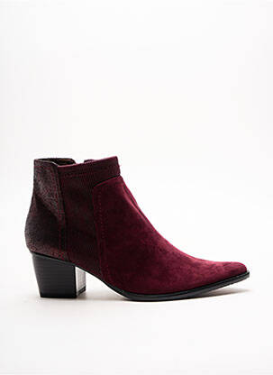 Bottines/boots tissage satiné talon de 4 à 6cm violet MADISON femme