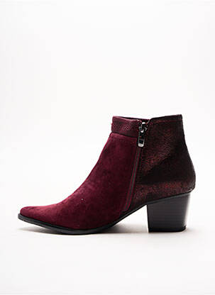 Bottines/boots tissage satiné talon de 4 à 6cm violet MADISON femme