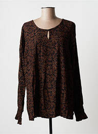 Blouse imprimé fantaisie manches longues noir ZHENZI femme
